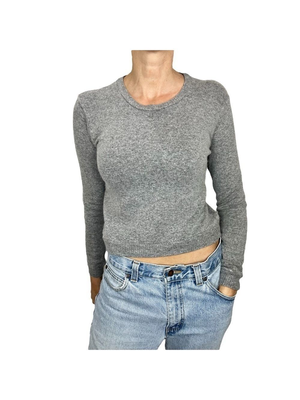 Brandy Melville made in Italy minimalist wool blend grey cropped sweater